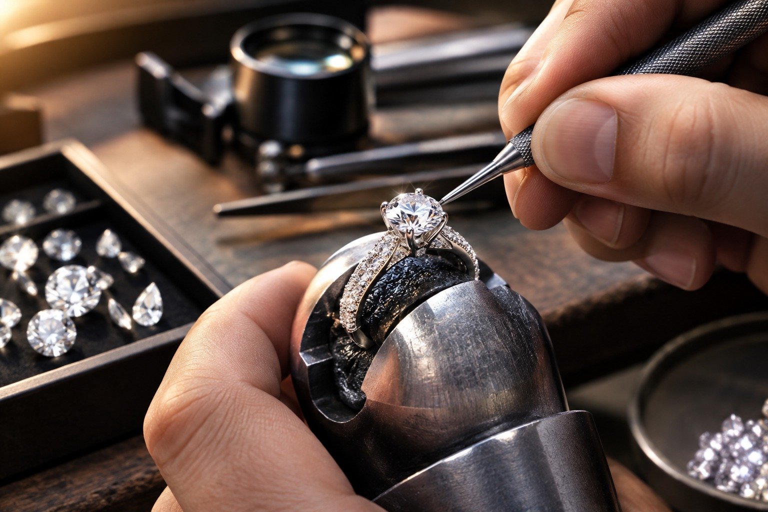 Diamond setting detail
